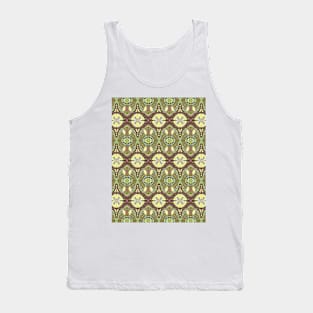 Ethnic medallion design brown green Tank Top